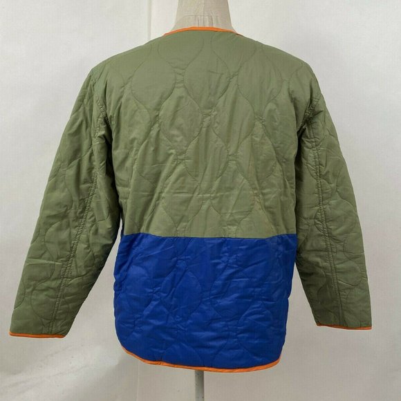 Obey Nylon Liner Jacket Nonsense Olive Green/Blue - Picture 4 of 7